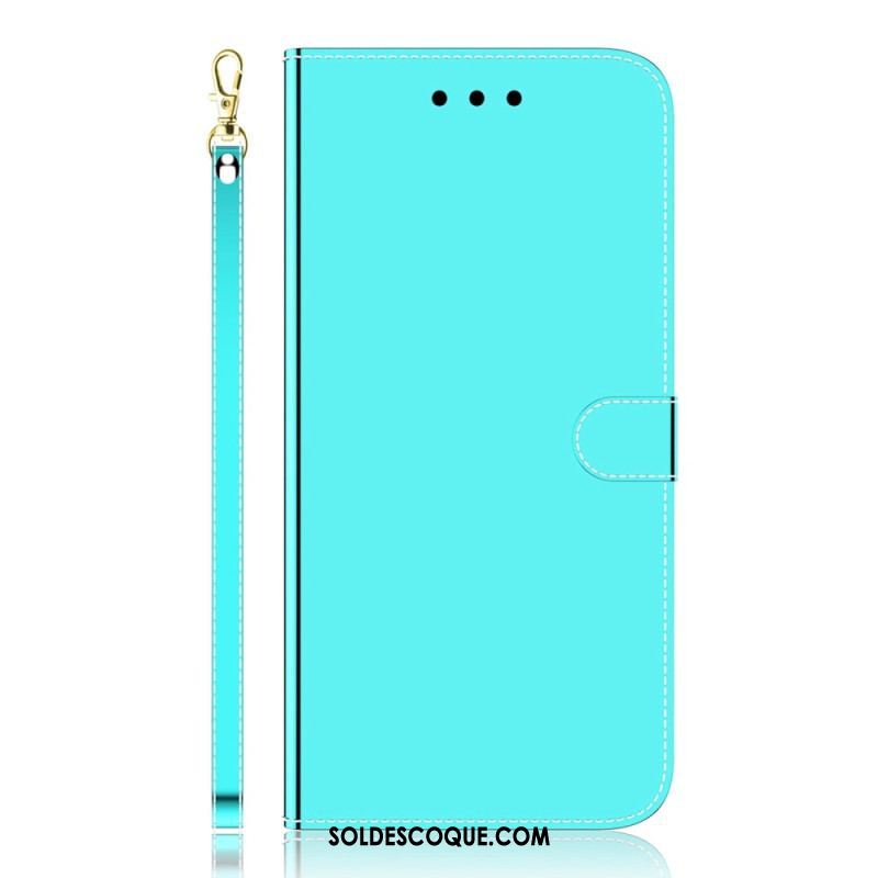 Housse iPhone 14 Pro Max Simili Cuir Couverture Miroir