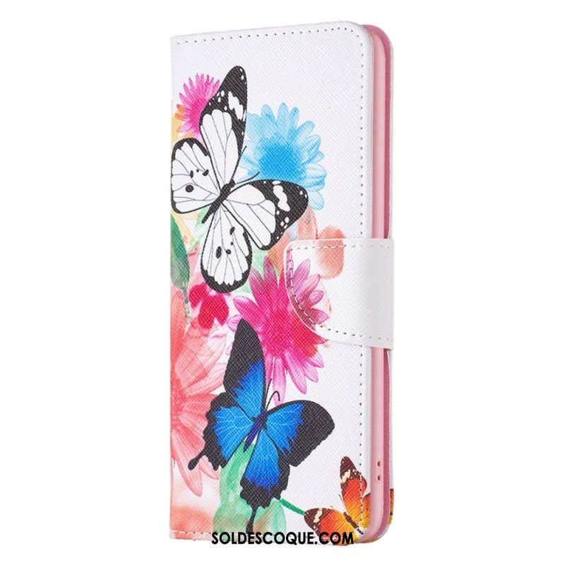 Housse iPhone 14 Pro Papillons Aquarelle