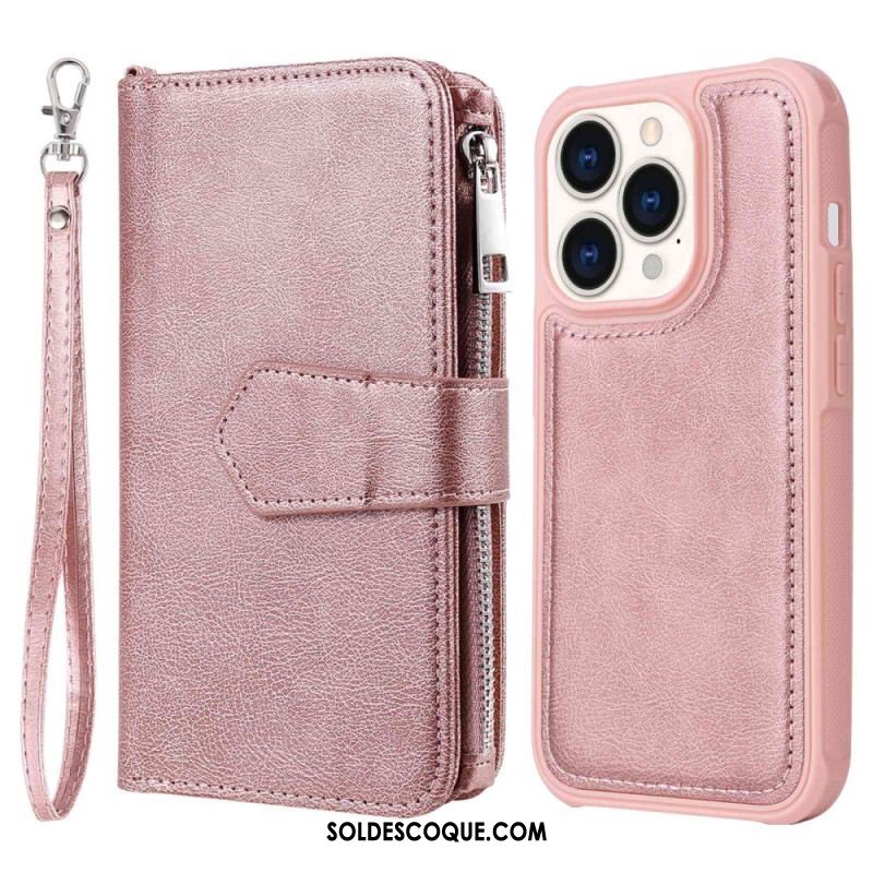 Housse iPhone 14 Pro Portefeuille avec Coque Détachable