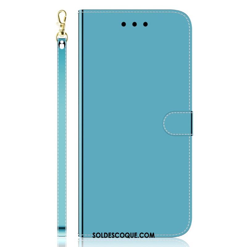 Housse iPhone 14 Pro Simili Cuir Couverture Miroir