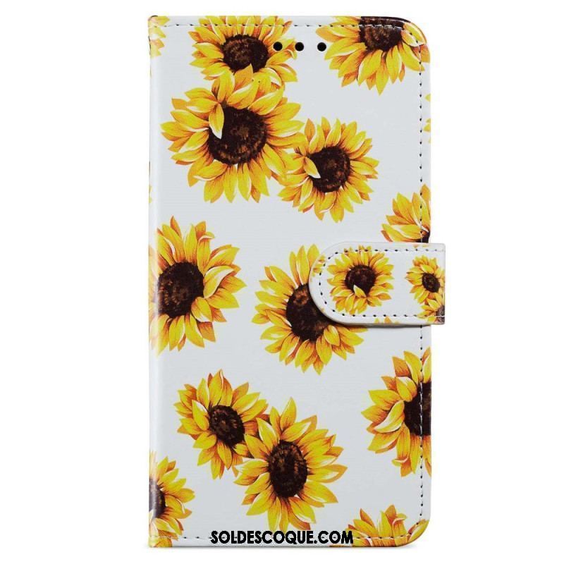 Housse iPhone 15 Plus Des Fleurs à Lanière