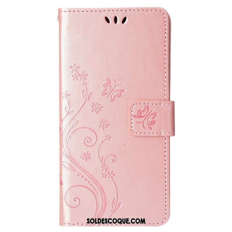 Housse iPhone 15 Plus Fleurs et Papillons