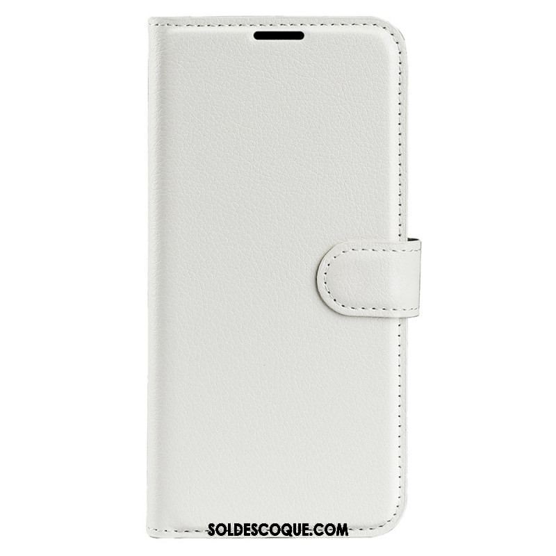 Housse iPhone 15 Simili Cuir Litchi Classique