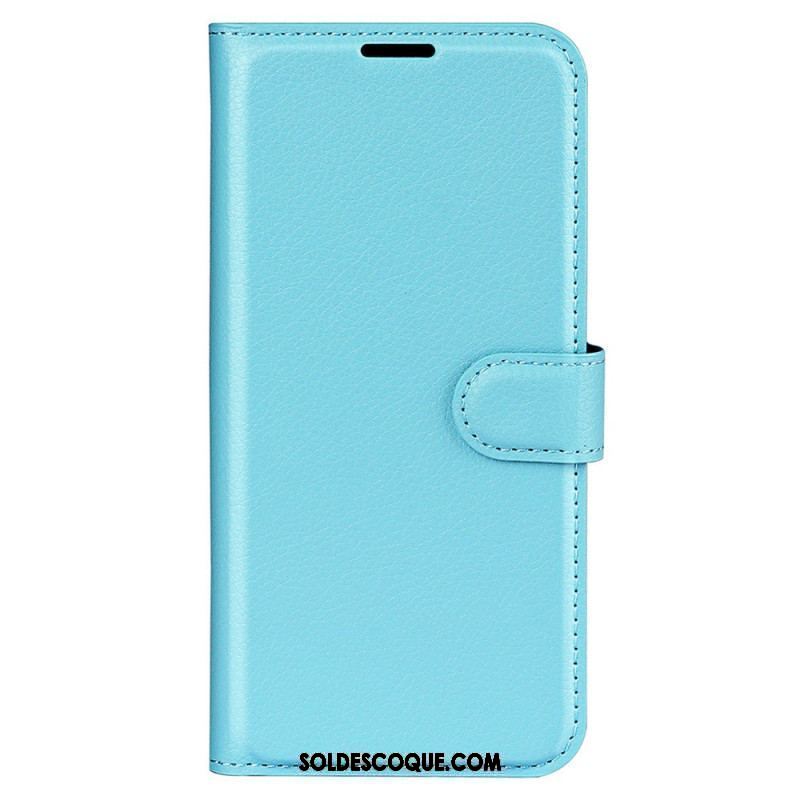 Housse iPhone 15 Simili Cuir Litchi Classique