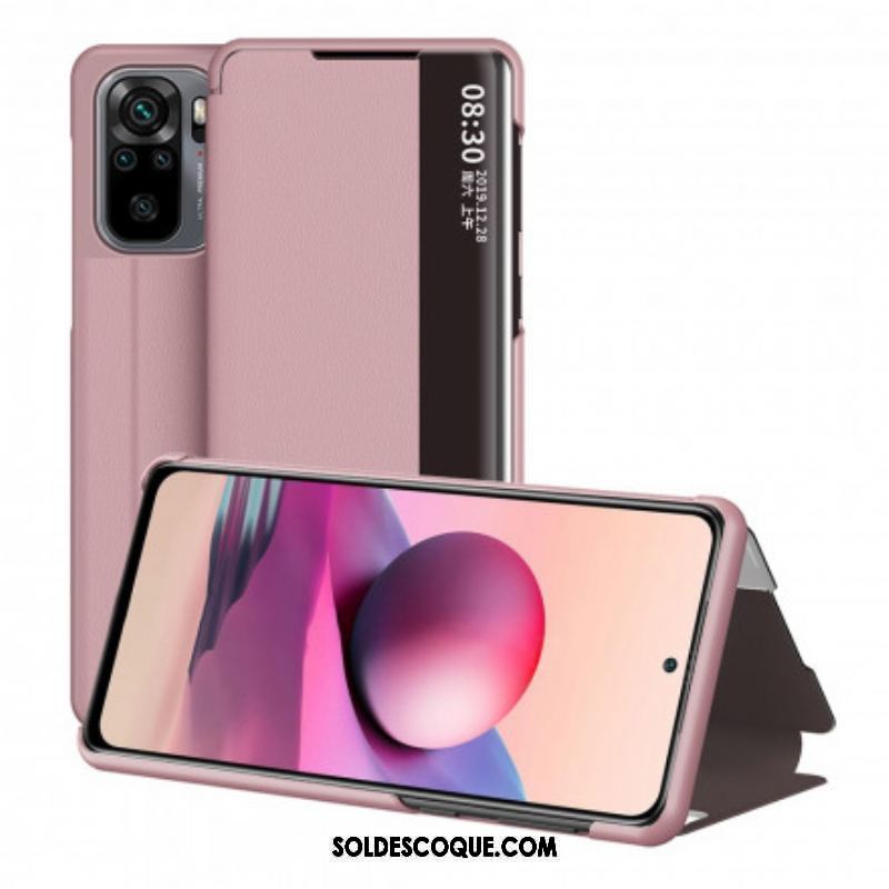 View Cover Xiaomi Redmi Note 10/10S/Poco M5s Simili Cuir Premium