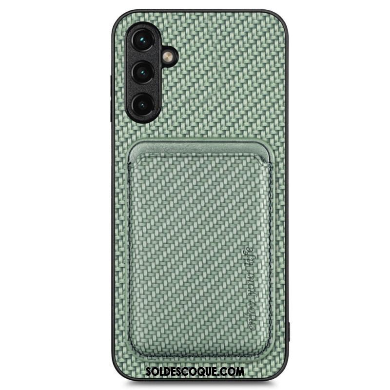 Coque Samsung Galaxy A14 5G / A14 Fibre Carbone Porte-Cartes Amovible