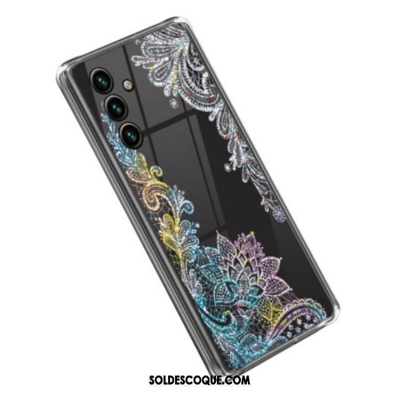 Coque Samsung Galaxy A14 5G / A14 Transparente Dentelle Mandala