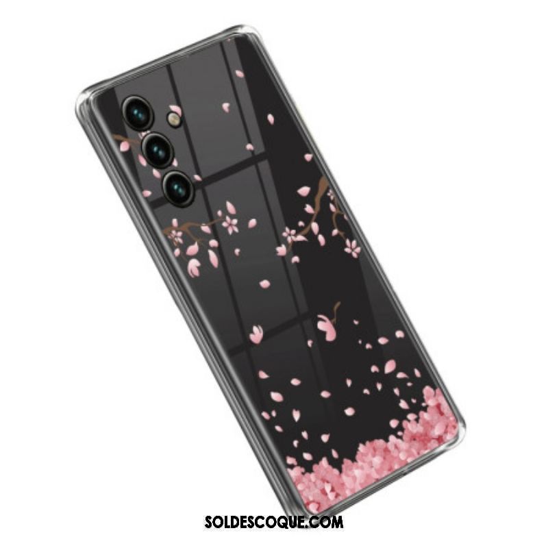 Coque Samsung Galaxy A14 5G / A14 Transparente Fleurs Roses