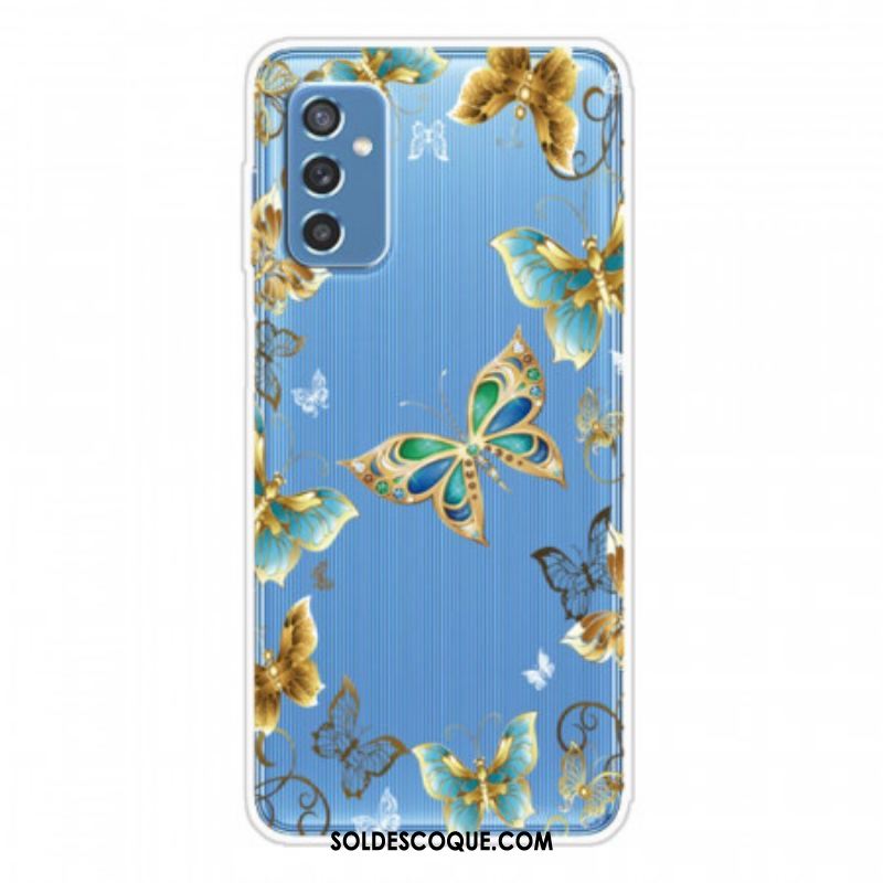 Coque Samsung Galaxy M52 5G Chaine de Papillons