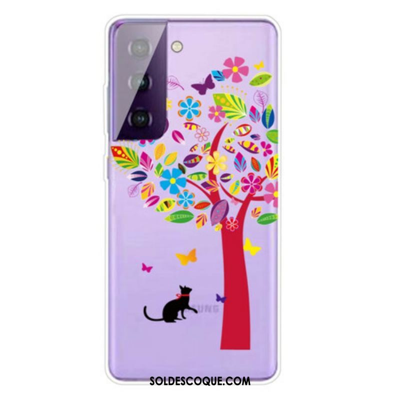 Coque Samsung Galaxy S21 FE Chat sous l'Arbre