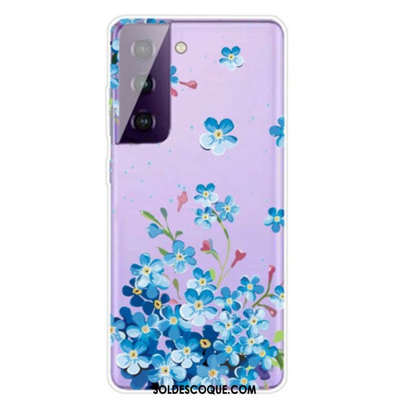 Coque Samsung Galaxy S21 FE Fleurs Bleues