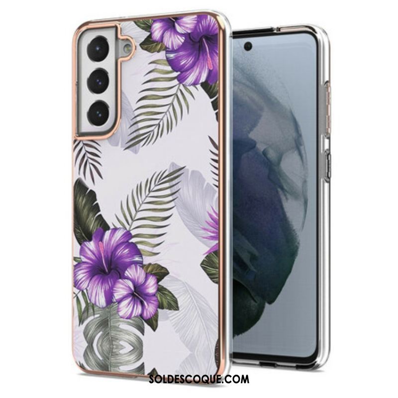 Coque Samsung Galaxy S21 FE Fleurs Violettes