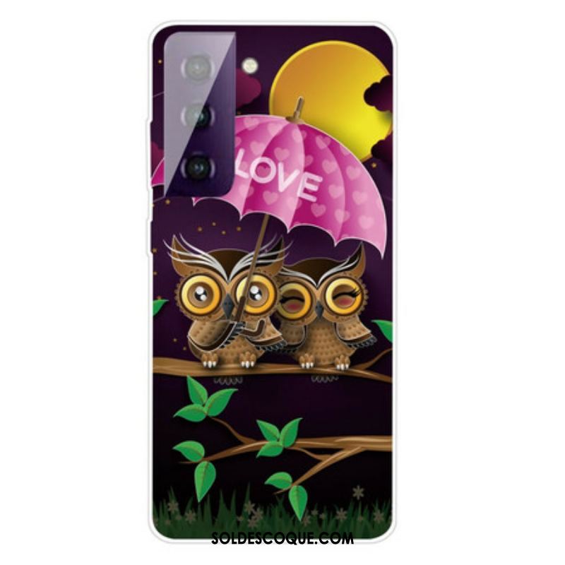 Coque Samsung Galaxy S21 FE Flexible Love Hiboux