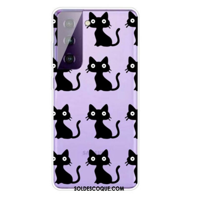 Coque Samsung Galaxy S21 FE Multiples Chats Noirs