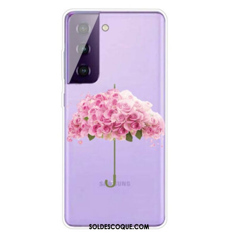 Coque Samsung Galaxy S21 FE Parapluie en Roses