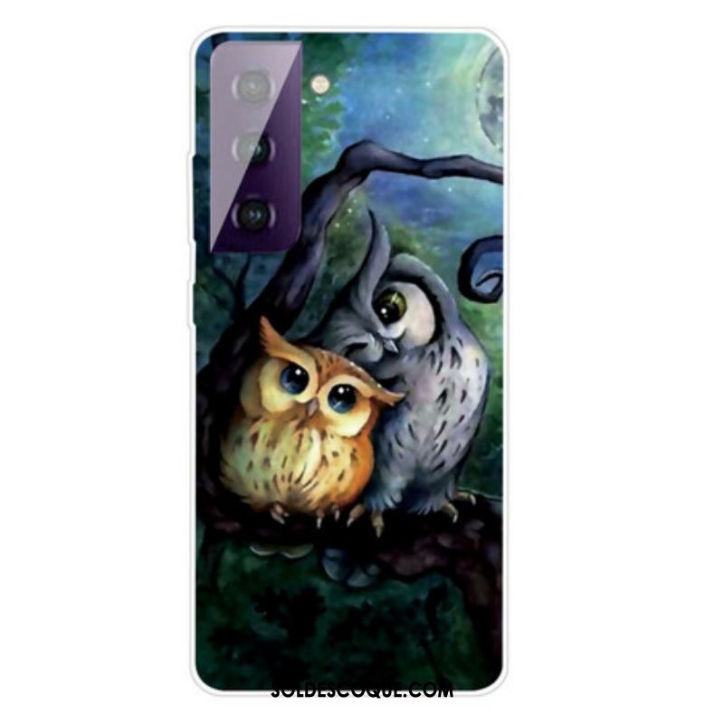 Coque Samsung Galaxy S21 FE Peinture Hiboux