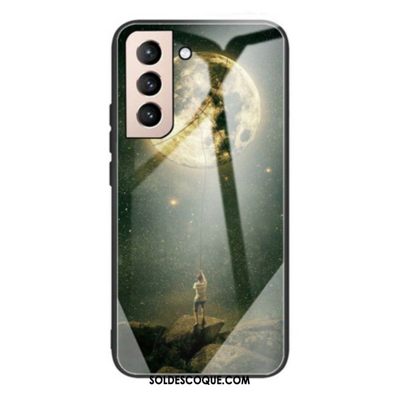 Coque Samsung Galaxy S21 FE Verre Trempé Homme à la Lune