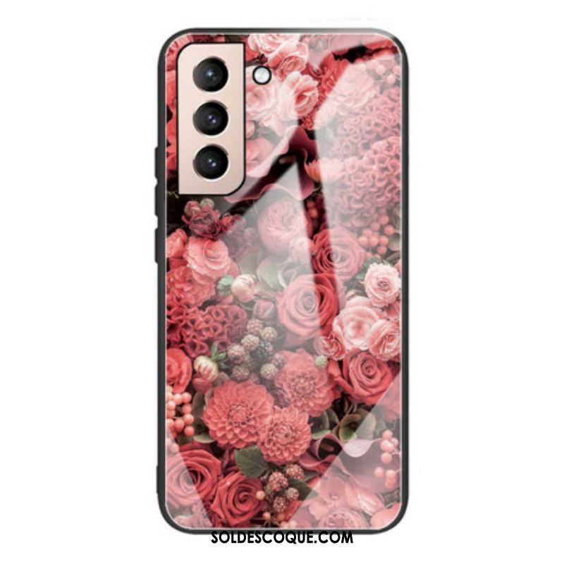 Coque Samsung Galaxy S21 FE Verre trempé Fleurs Roses