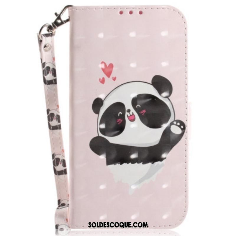 Housse Samsung Galaxy A14 5G / A14 Panda Love à Lanière