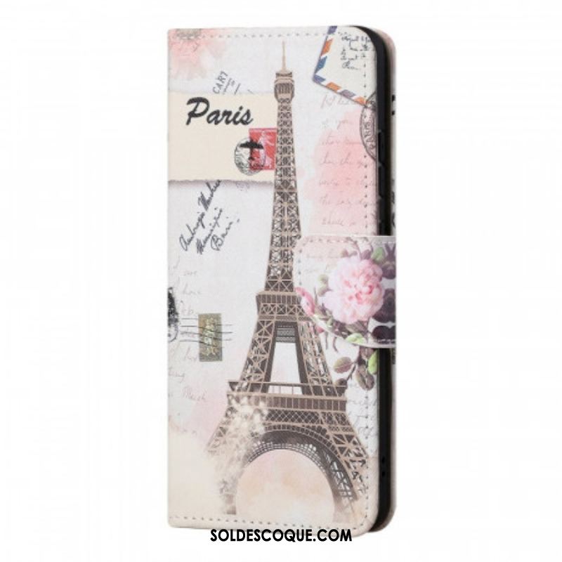 Housse Samsung Galaxy M52 5G Tour Eiffel Retro