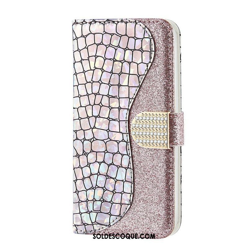 Housse Samsung Galaxy S21 FE Croco Diamants