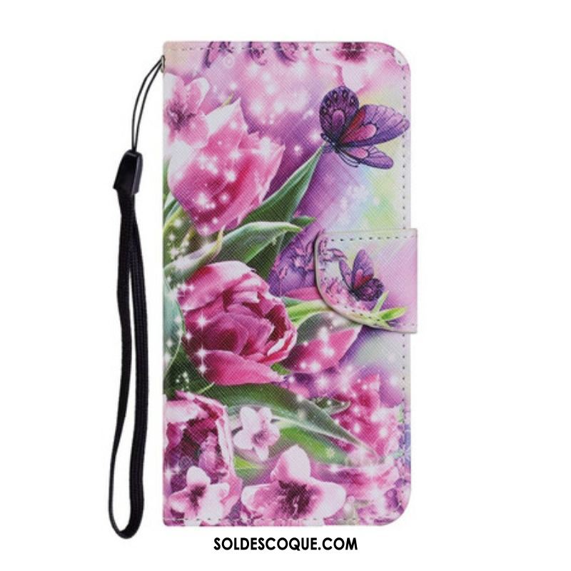 Housse Samsung Galaxy S21 FE Papillons et Tulipes