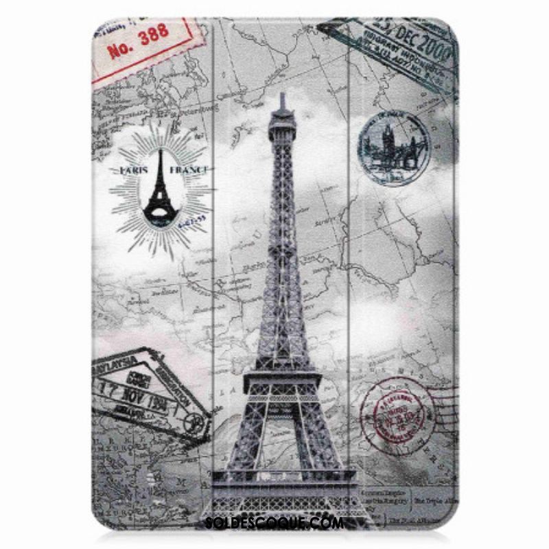 Smart Case iPad 10.9'' (2022) Renforcée Tour Eiffel Rétro